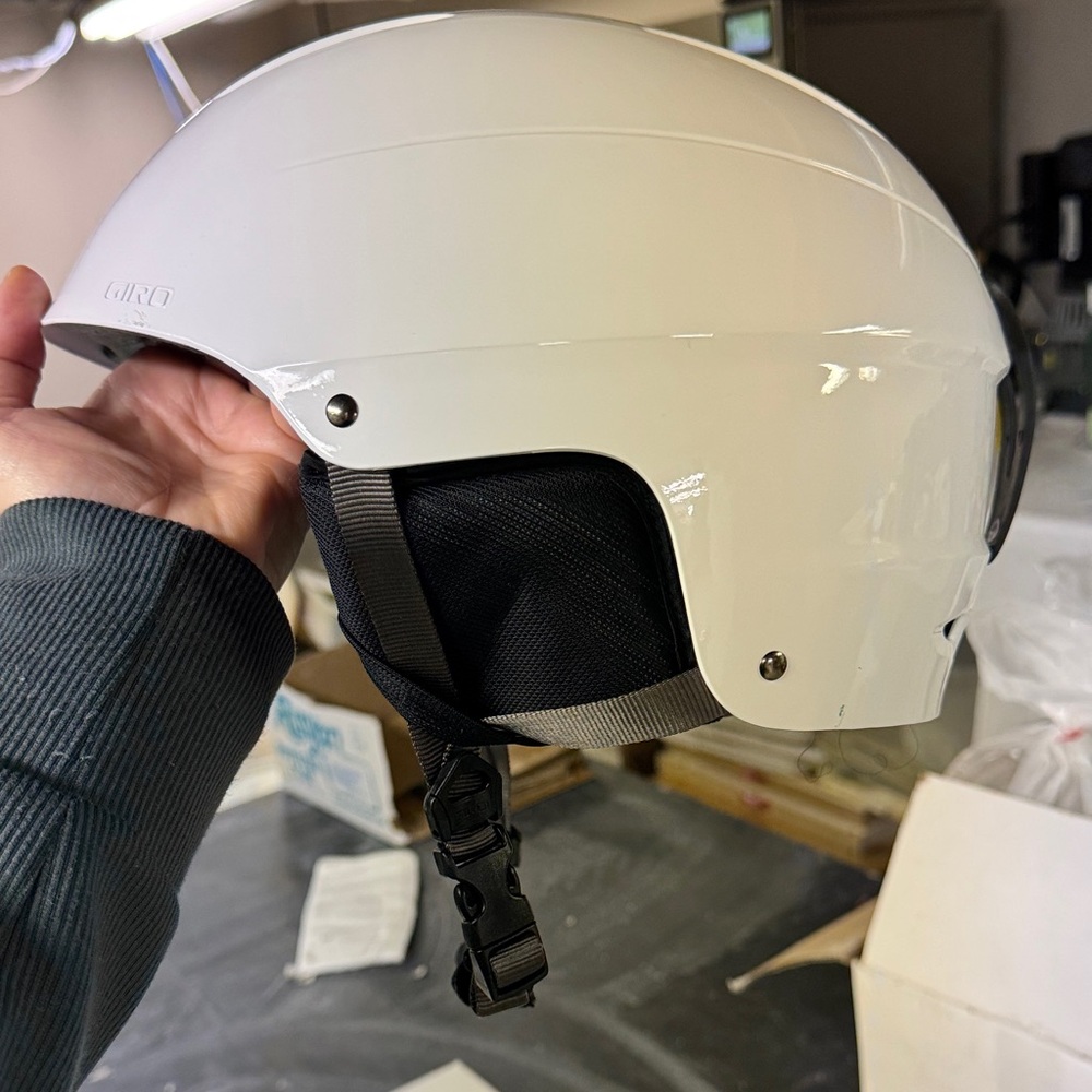 Giro XL Glossy White Helmet with Black Straps